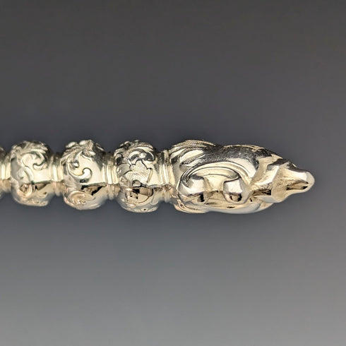 約 1850 年英國古董實心銀柄餐具 12 對套裝木盒 Martin Hall
